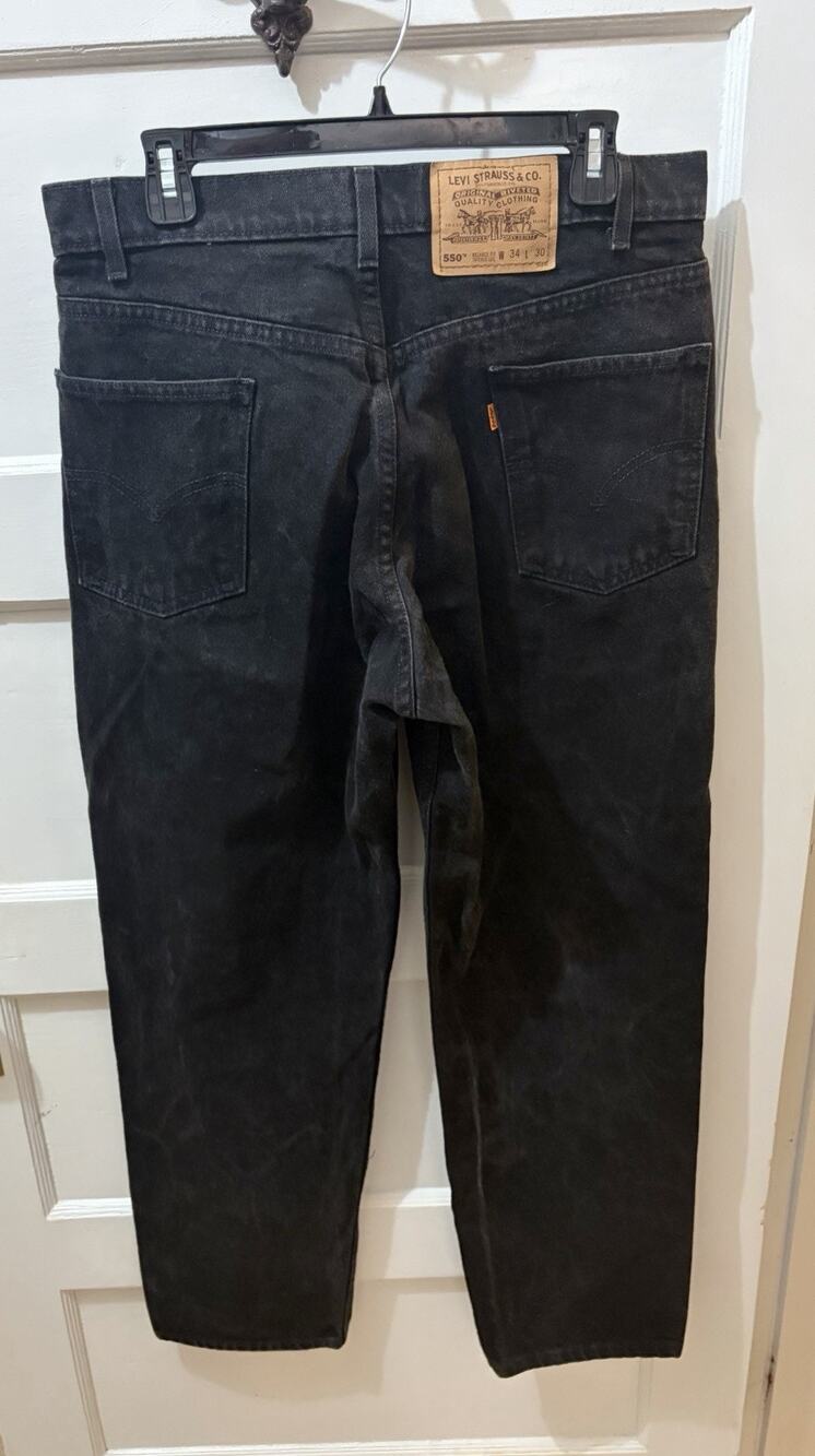 Vintage 1997 Levi's 560 Orange Tab Jeans 34x30 Black Loose Baggy 90s Y2K Perfect